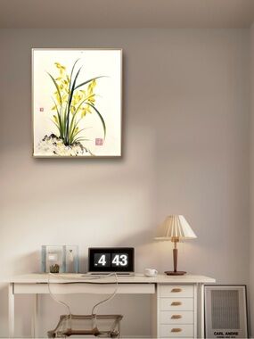 Yellow Orchid Botanical Wall Art